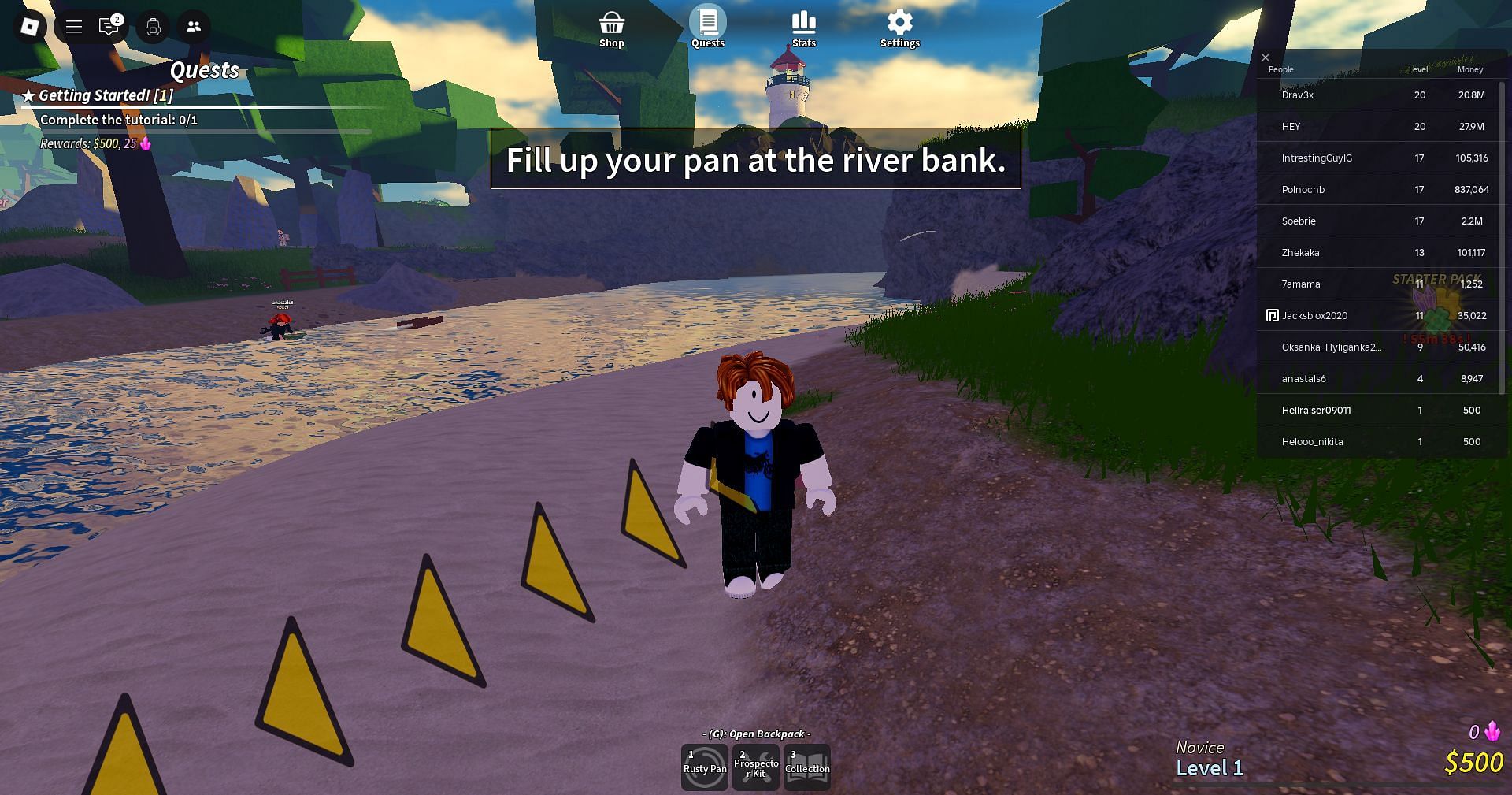 Start the game with rewards (Image via Roblox)